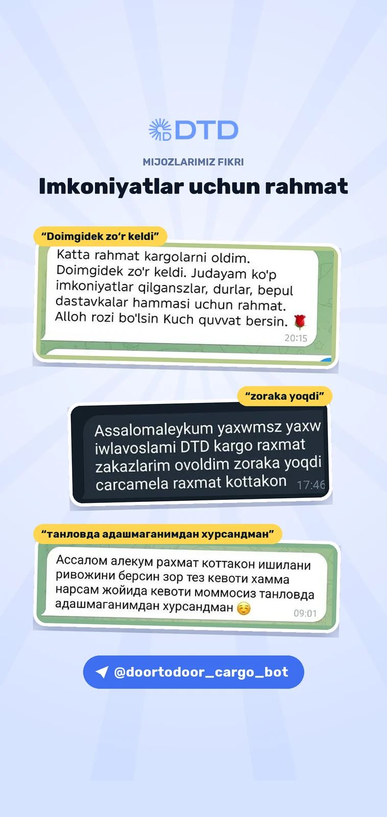 Mijozlarning iliq fikrlari — 11