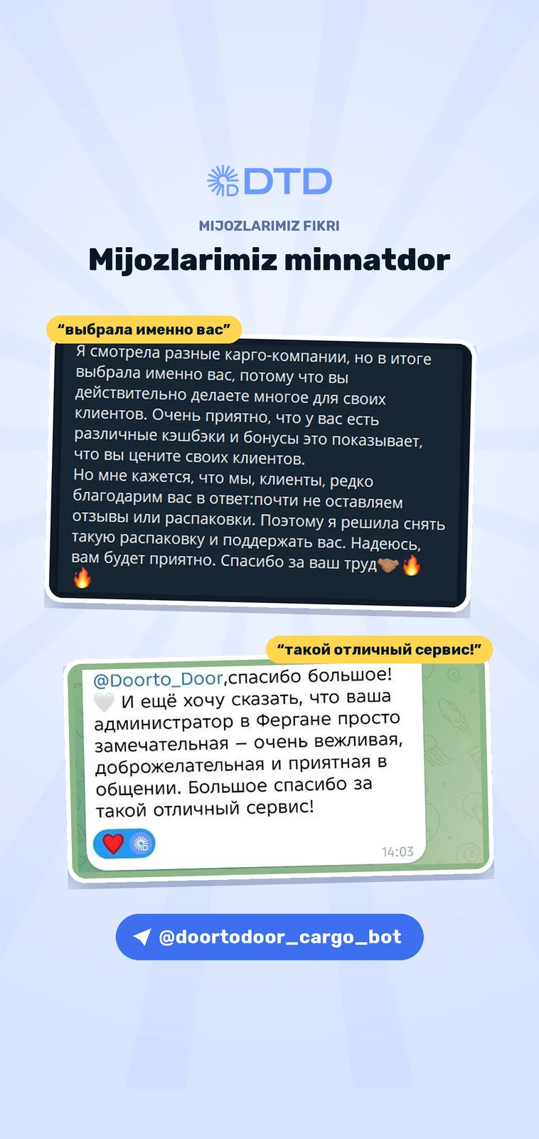 Mijozlarning iliq fikrlari — 12