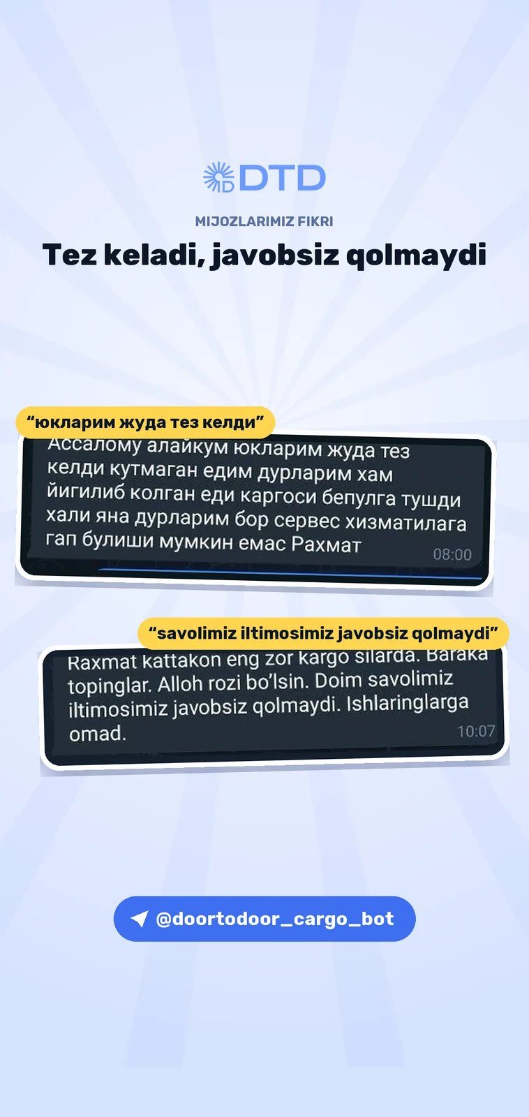 Mijozlarning iliq fikrlari — 3
