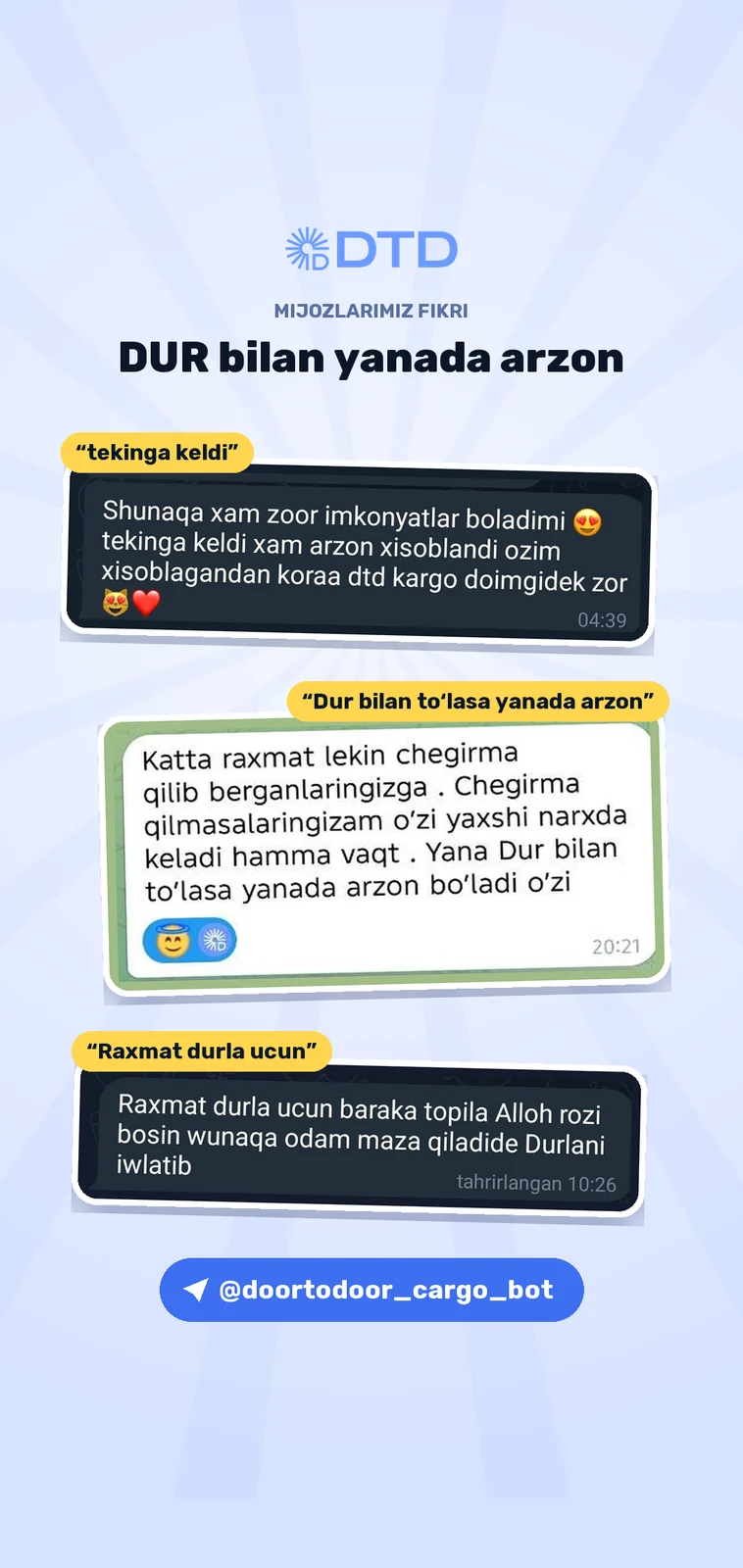 Mijozlarning iliq fikrlari — 3