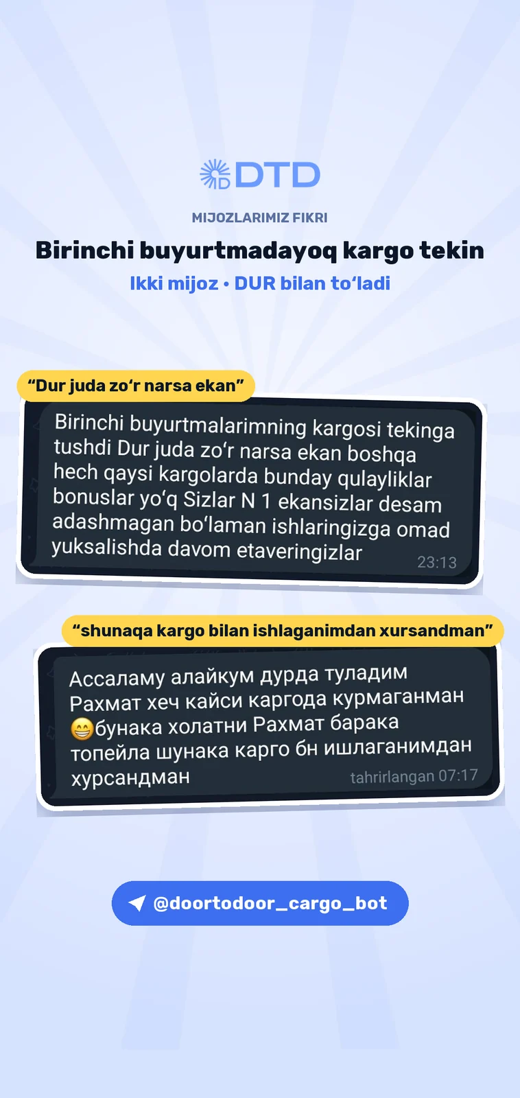 Mijozlarning iliq fikrlari — 3