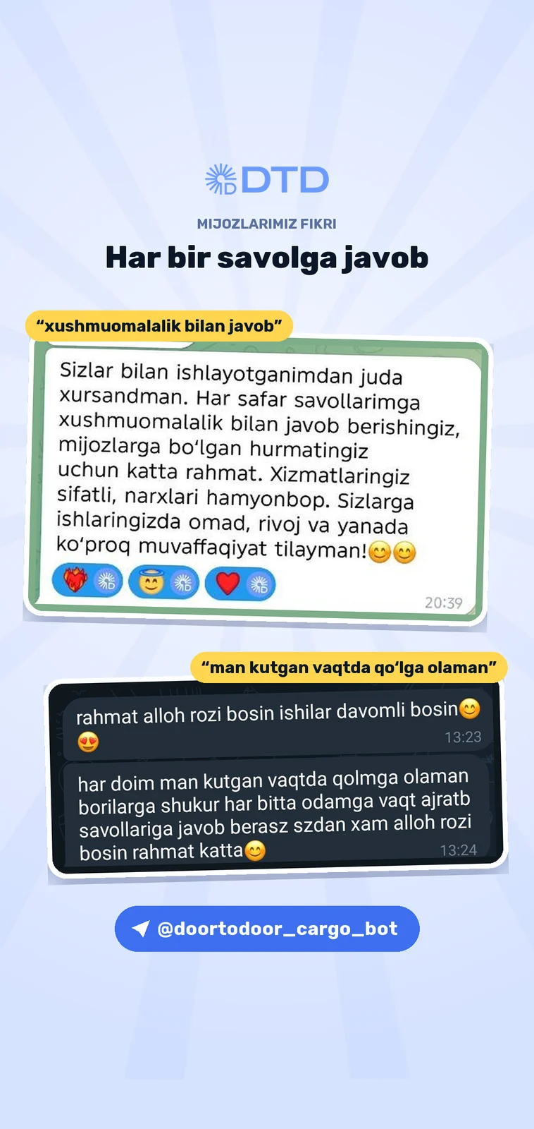 Mijozlarning iliq fikrlari — 4