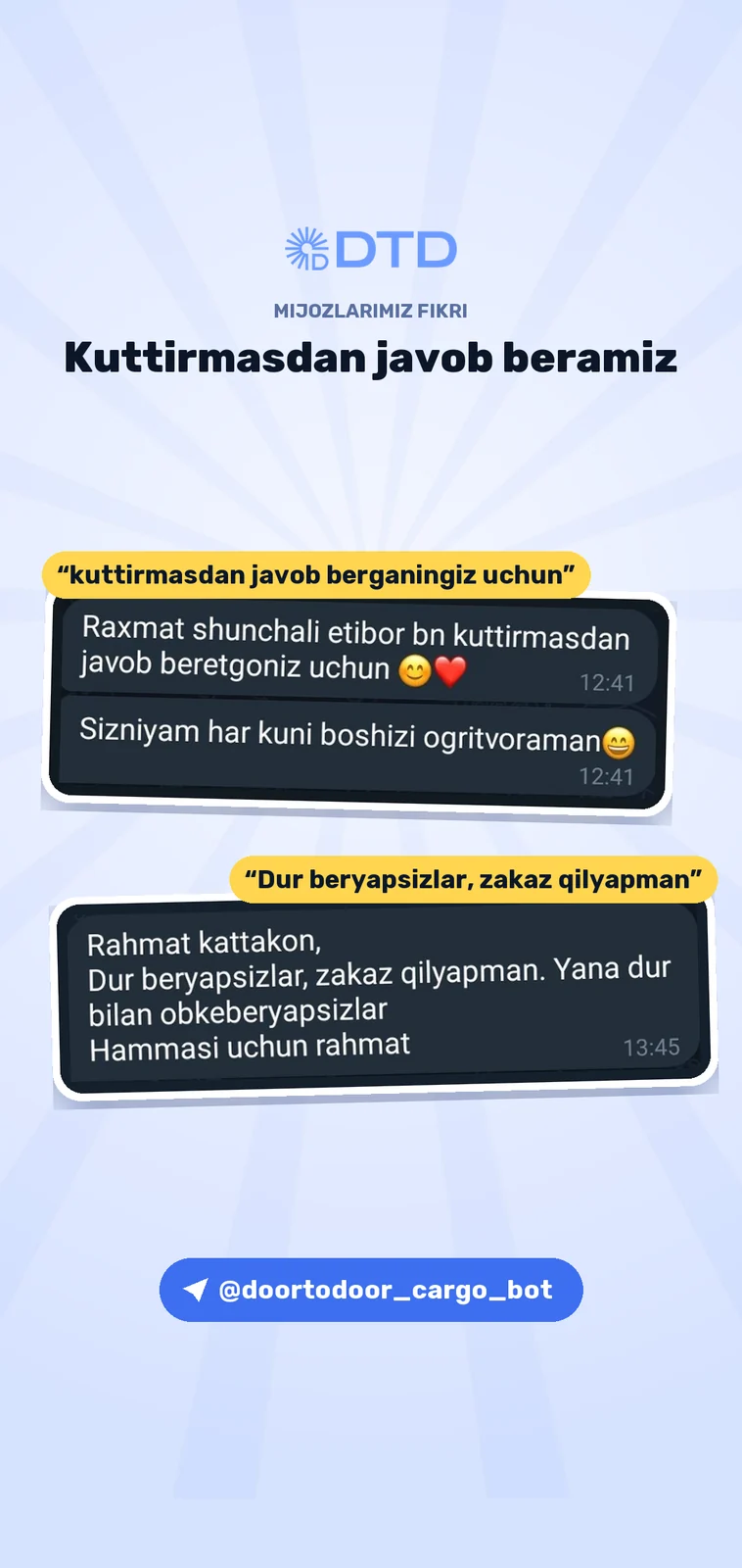 Mijozlarning iliq fikrlari — 3