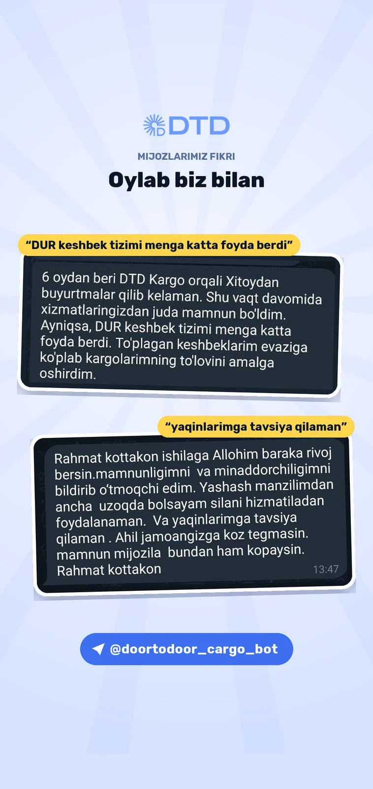 Mijozlarning iliq fikrlari — 6