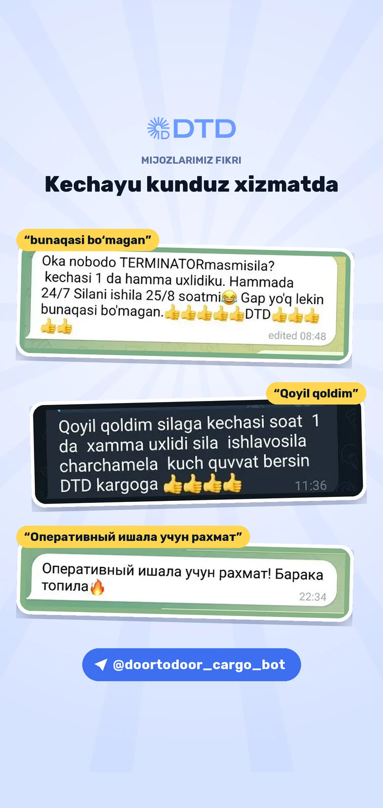 Mijozlarning iliq fikrlari — 7