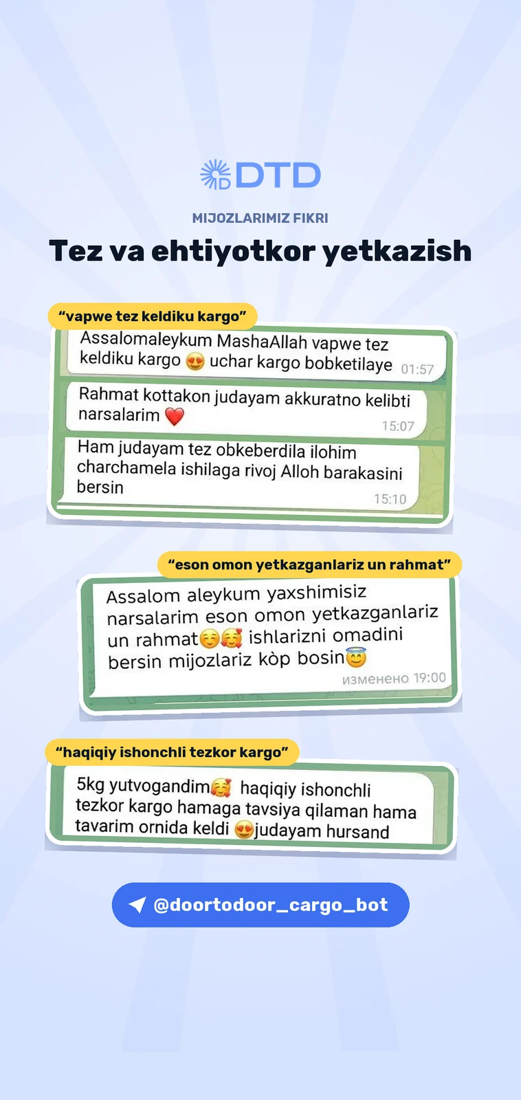 Mijozlarning iliq fikrlari — 9
